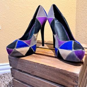 Size 8 Purple/Blue Platform Heels